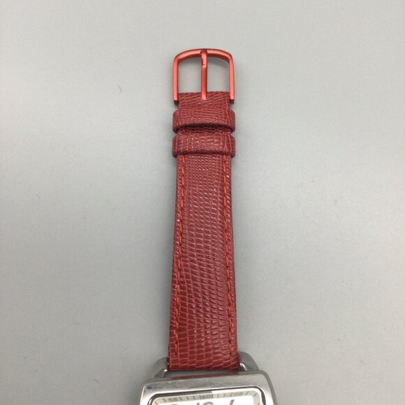 Coach Boyfriend Watch Women 32mm Silver Tone Day Date Red Leather New Battery main image 9